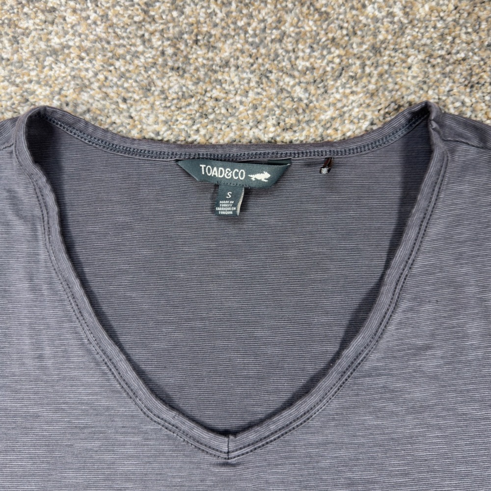 Toad&Co Womens Small V-Neck T-Shirt Bundle 3 Pack Gray Charcoal Navy Slub Knit - Picture 9 of 16